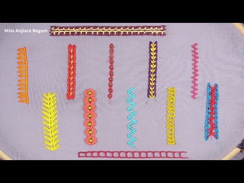 Twelve extraordinary Hand embroidery chain stitch tutorials, Various kinds of chain embroidery