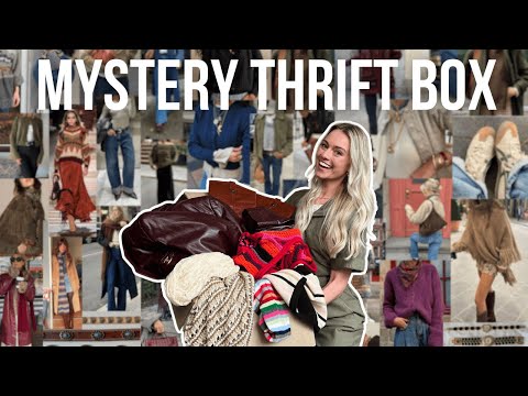 Thrifted Mystery Style Bundle Unboxing + Try-On | $180 Boho Chic Thrift Box!