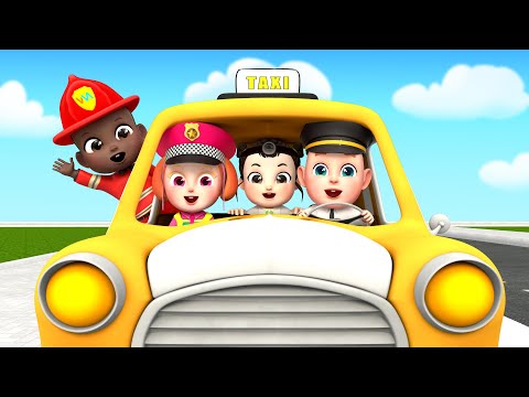 Taxi Rescue Team🚕| Learn Occupations Song | Fireman, Police Officer & Doctor | Rosoo Nursery Rhymes