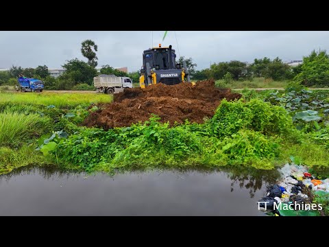 Next 2 Project Using New Model CH17C3 Pro Shatui Dozer Clearing Trash Open New Project & Dump Trucks