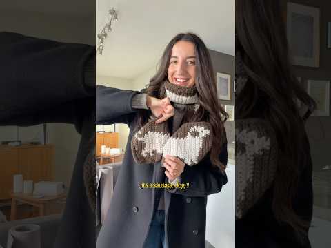 sausage dog CROCHET SCARF (easy pattern for beginners) 🐶 #crochetscarf