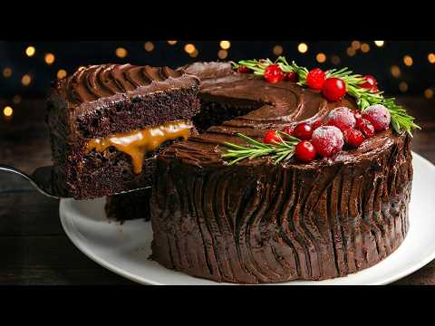 🎄I found the Best Christmas Chocolate Cake! Easy recipe to make at home!