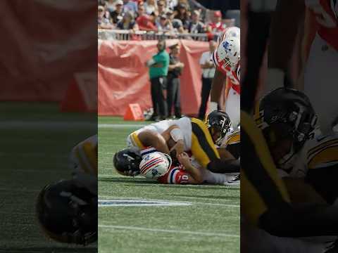 The first of many sacks for Derrick Harmon