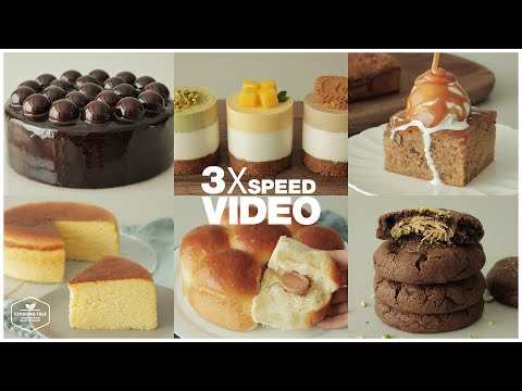 (140) 3x Speed 케이크 디저트 베이킹 영상 | Cake Dessert Baking Video | Bubble Chocolate Cake,Cookies,Cheesecake