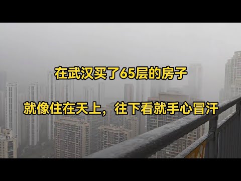 在中国武汉买了65层的房子，就像住在天上，现在卖不掉也不想住，每次往下看就手心冒汗