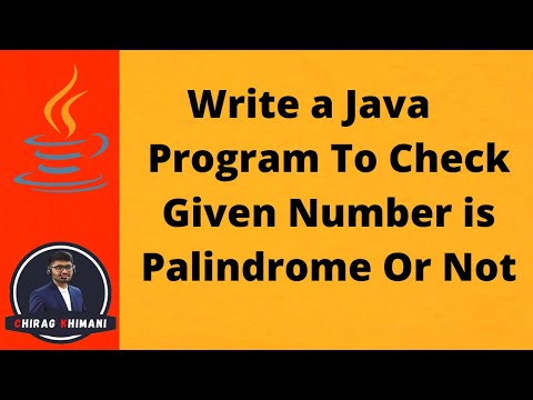 32 | Java Program To Check Given Number is Palindrome or Not | Java While Loop