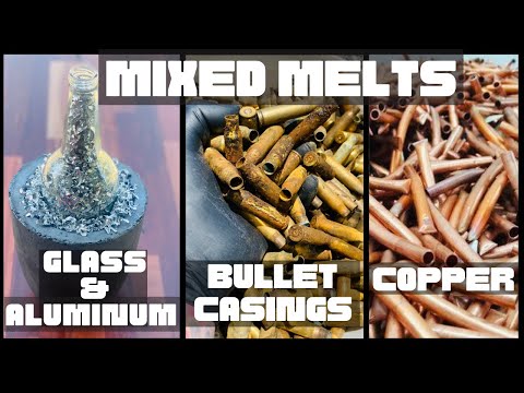 Melting Glass & Aluminum Together - ASMR Metal Melting - Bullet Casing Copper Casting - BigStackD
