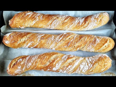 I don't buy bread anymore! The new perfect recipe for twisted baguettes. Just 4 ingredients
