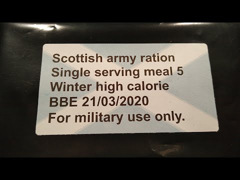 Scottish army ration (MRE) with radioactive heater.