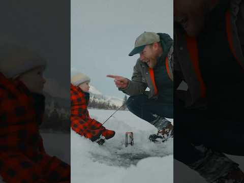 Teaching an 8 month old to ice fish #fishing #icefishing