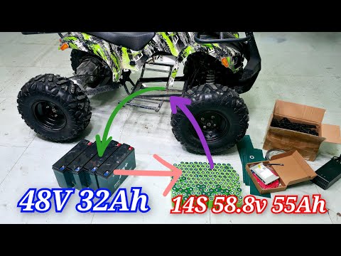 From 4 Lead-Acid Batteries to a Massive 14S 58.8V 55Ah Pack | 140×26800 Cells ATV Upgrade