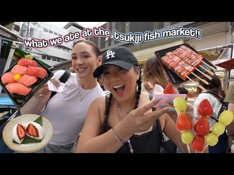 WHAT WE ATE IN JAPAN!! Tsukiji Fish Market + Tokyo Ramen Date!!