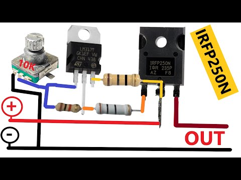Adjustable Voltage power supply 40 V - 20A High Power and current LM317 & IRFP250 N