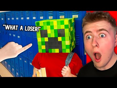 Teen Wears MINECRAFT MASK To School!