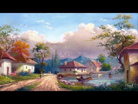 How I Paint Landscape Just By 4 Colors Oil Painting Landscape Step By Step 86 By Yasser Fayad