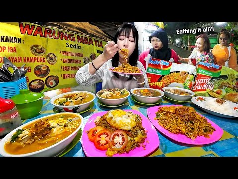 Only $1 for Noodles! Local Street Food of Jakarta! Nasi Goreng, Indonesian Noodles Mukbang