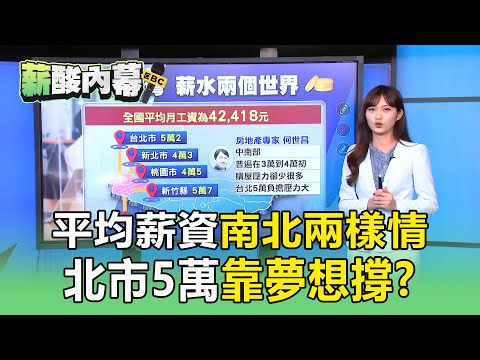 平均薪資「南北兩樣情」！ 專家：北市5萬靠夢想撐【薪酸內幕】