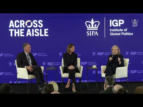 Secretaries Mike Pompeo and Hillary Clinton give advice to Columbia SIPA students
