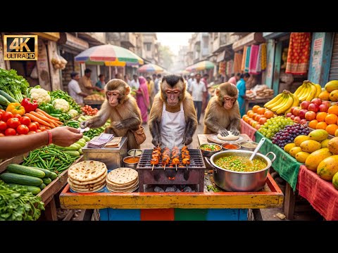 बंदरों ने खोला अपना ढाबा! 🤯 | Monkeys Opened Their Own Street Food Stall!