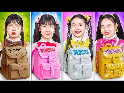 فتاة فقيرة Vs فتاة غنية Vs فتاة ثرية Vs فتاة عادية في المدرسة! لنكن أصدقاء