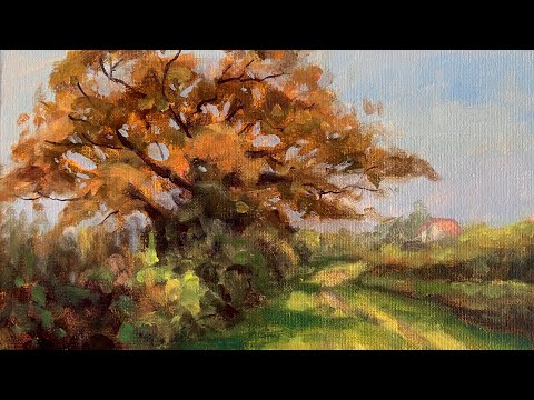 Country Landscape and Trees using Golden Open Acrylics| Forget details !!