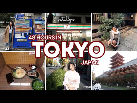 Travel Vlog | 48 hours in Tokyo, Japan 🇯🇵 Kimono, vending machines, ramen, 711, and a lot of eating!