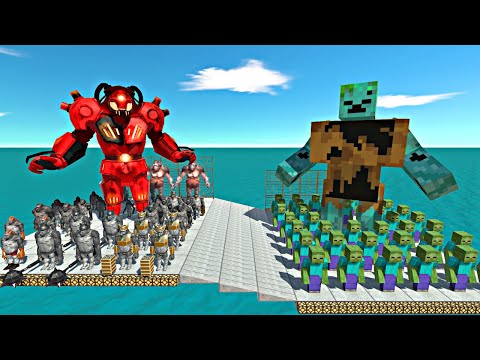 Minecraft Zombie Step Challenge | Mutant Primates vs Minecraft Zombie Team - ARBS