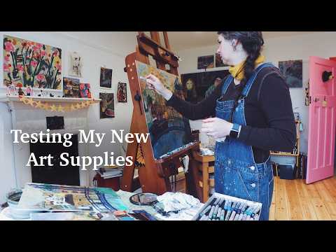 Art Supply Playtime! R&F Oil Drawing Sticks Tips/Review & My Acrylic Paint Hack