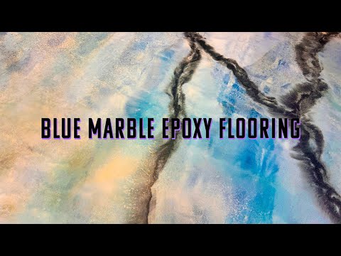 Epoxy Flooring - Blue & White Marble Epoxy Resin Floor Coating - TikTok Live 01/25/24