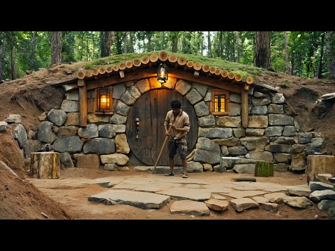 Building an Amazing Hobbit's Hut in the Mountains