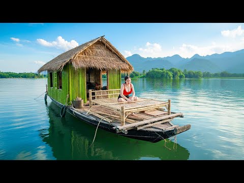 TIMELAPSE - Building a Bed out of BAMBOO and Living on a Lake
