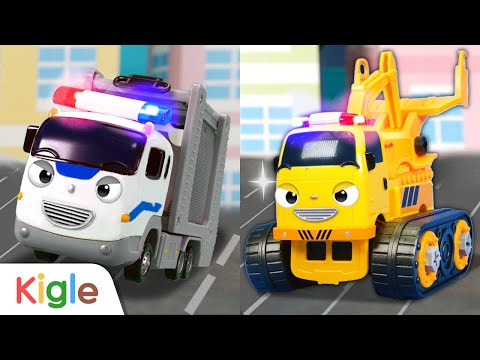 Truk Pengangkut Mobil Truk Derek | Mobil Mainan Anak-anak | KigleTV Indonesia