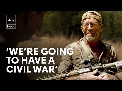 On patrol at the US border with an armed vigilante