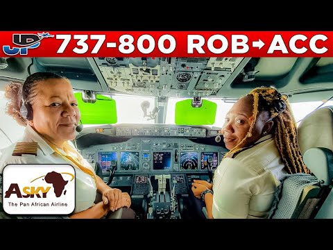 ASKY Boeing 737-800 Cockpit Monrovia🇱🇷 to Accra🇬🇭