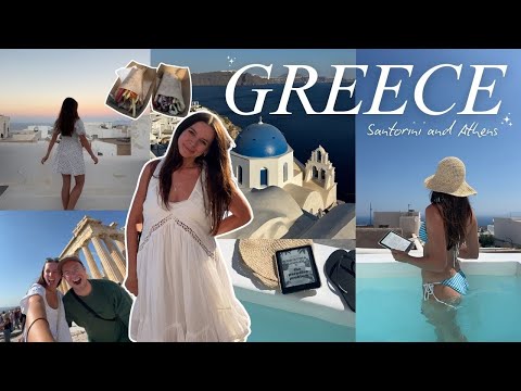 GREECE TRAVEL VLOG! 🇬🇷 Santorini + Athens | lost luggage, beach clubs, Oia sunset  + sight-seeing! 🌅