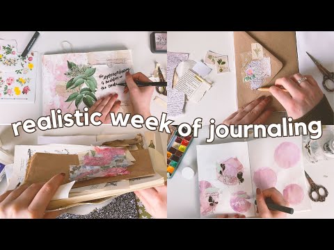 A week of art journaling! 🌟 Trying new techniques, collage envelope, mixed media