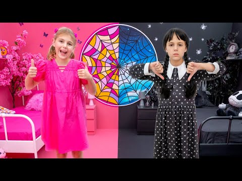 Stilul Pink Maria vs. Stilul Wednesday 🎀🖤 Provocarea Roții Misterioase