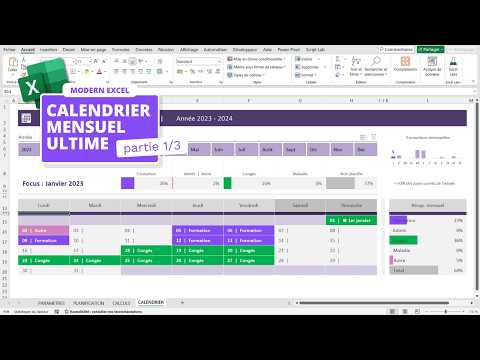 Créer un calendrier mensuel - Episode 1/3 - Tuto Excel