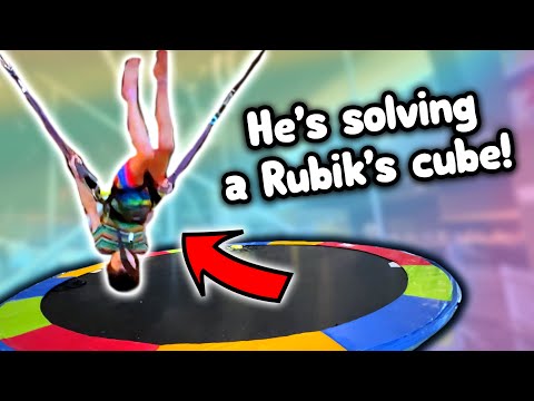 My Son Tried Solving A Rubik's Cube On A Trampoline! 😮 ADVENTURES WITH TINGBOY Ep3