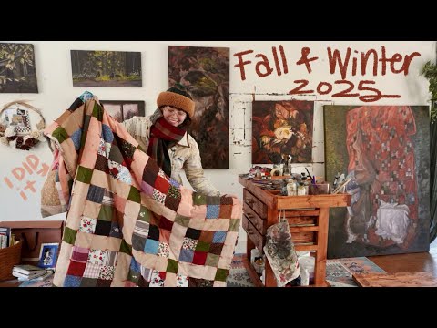 A Year of Sustainable Making: ❄️ 🍂 Interdisciplinary Painting & Fiber Artwork