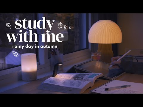 🌧️ 3-HOUR STUDY WITH ME 🍂 Rainy Day in Autumn | Gentle Rain Sounds | Pomodoro 25/5