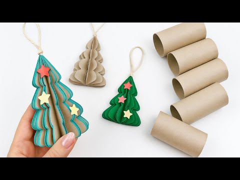 ✨ Easy Craft Idea - Christmas Tree Baubles from Toilet Paper Rolls DIY 🔥 New Year's Decorations 🎄