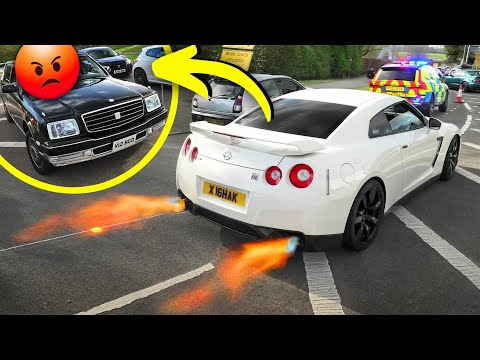 Driver gets ANGRY at Flaming GT-R Entering World's BIGGEST JDM Show!