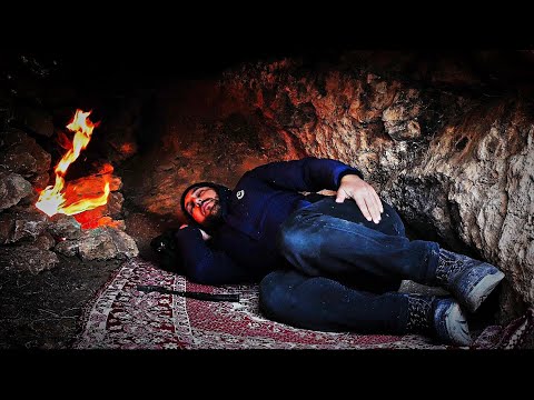 Transforming an ancient cave into a safe haven for survival. Camping in the mountains