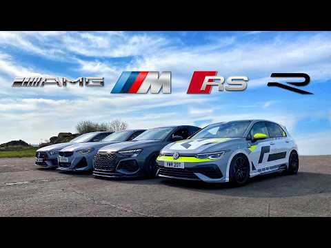 THE FASTEST TUNED HOT HATCH 2.. A45S v RS3 v M240I v GOLF R