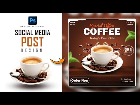 Photoshop Tutorial: Coffee Shop Ad Banner Design | Easy Poster Design for Beginners 2025