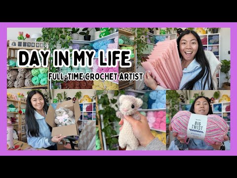 Day In My Life as a Full-Time Crochet Artist 🌱 Baby Ferrets, Packing Orders, Daily Routine Vlog 🧶