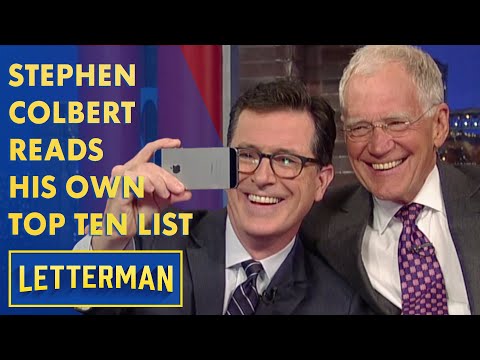 Stephen Colbert Reads His Own Top Ten List | Letterman