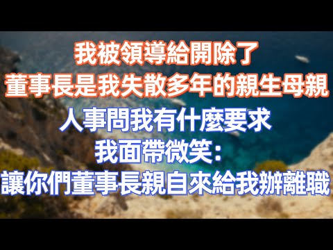 我被領導給開除了，董事長是我失散多年的親生母親，人事問我有什麼要求，我面帶微笑：讓你們董事長親自來給我辦離職     #職場 #职场 #故事 #家庭 #退休生活#情感