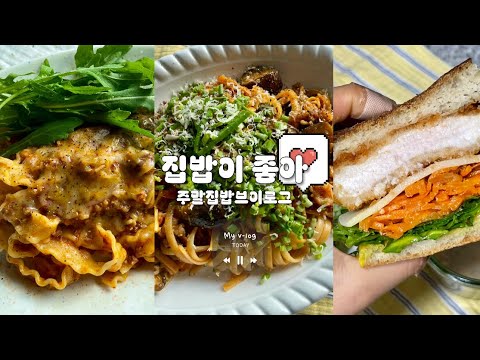 양식 한식 다 포기 못하는 집순이 삼시세끼 집밥 vlog | 힐링 주말 집밥 영상